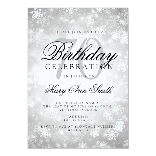 Elegant 70Th Birthday Invitations 7