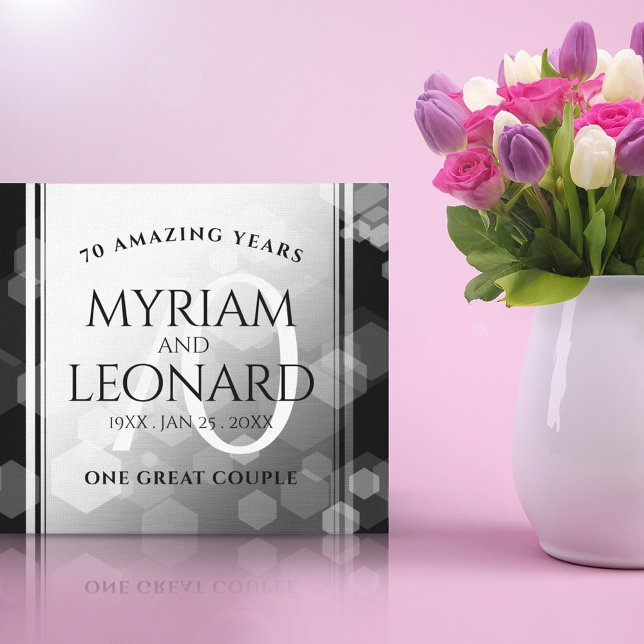 Elegant 70th Platinum Wedding Anniversary Canvas Print (Creator Uploaded)