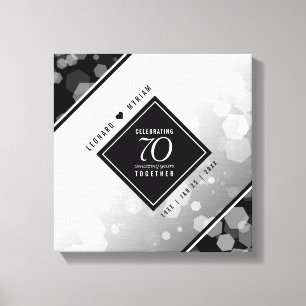 Elegant 70th Platinum Wedding Anniversary Canvas Print