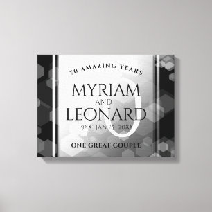 Elegant 70th Platinum Wedding Anniversary Canvas Print