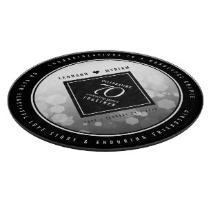 Elegant 70th Platinum Wedding Anniversary Cutting Board