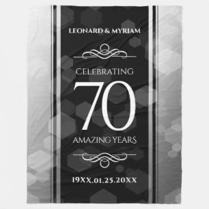 Elegant 70th Platinum Wedding Anniversary Fleece Blanket