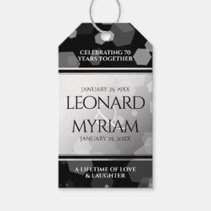 Elegant 70th Platinum Wedding Anniversary Gift Tags