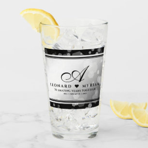 Elegant 70th Platinum Wedding Anniversary Glass