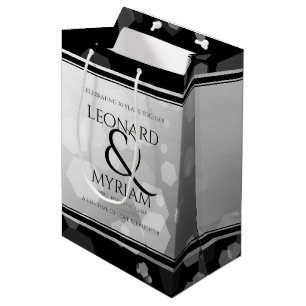 Elegant 70th Platinum Wedding Anniversary Medium Gift Bag