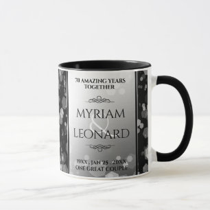 Elegant 70th Platinum Wedding Anniversary Mug