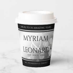 Elegant 70th Platinum Wedding Anniversary Paper Cups