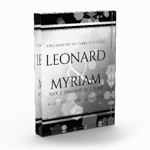 Elegant 70th Platinum Wedding Anniversary Photo Block