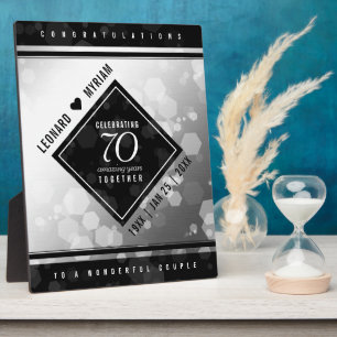 Elegant 70th Platinum Wedding Anniversary Plaque