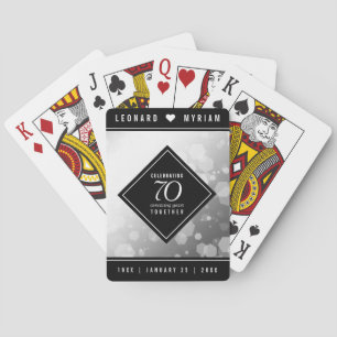 Elegant 70th Platinum Wedding Anniversary Playing Cards