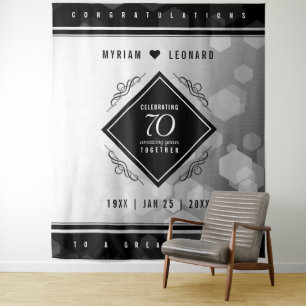 Elegant 70th Platinum Wedding Anniversary Tapestry