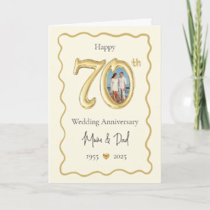 Elegant 70th Wedding Anniversary Card - Mum & Dad 