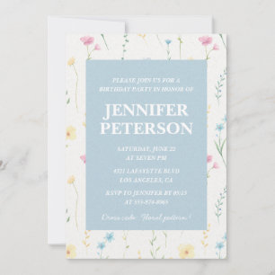 Elegant 71st birthday invitations Floral Boho Chic