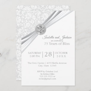 Elegant 75th / 60th Diamond Anniversary Design Invitation
