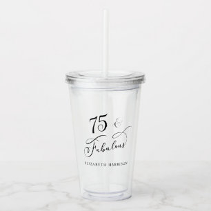 Elegant 75th Birthday Acrylic Tumbler