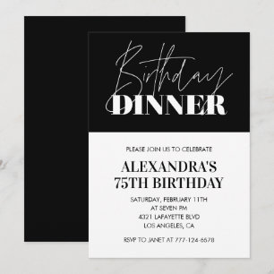 Elegant 75th birthday invitations Birthday Dinner