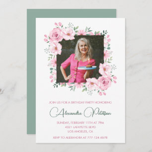 Elegant 75th birthday invitations Photo Boho