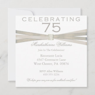 Elegant 75th Birthday Party Invitations
