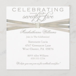 Elegant 75th Birthday Party Invitations