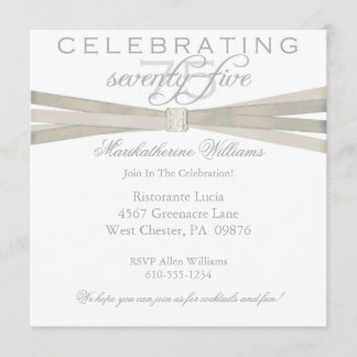 Elegant 75th Birthday Party Invitations