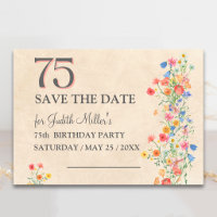 Elegant 75th Birthday – Wildflower Design