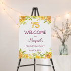 Elegant 75th Birthday – Yellow Roses Welcome Sign