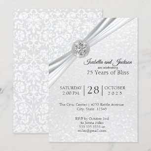 Elegant 75th Diamond Anniversary Design Invitation