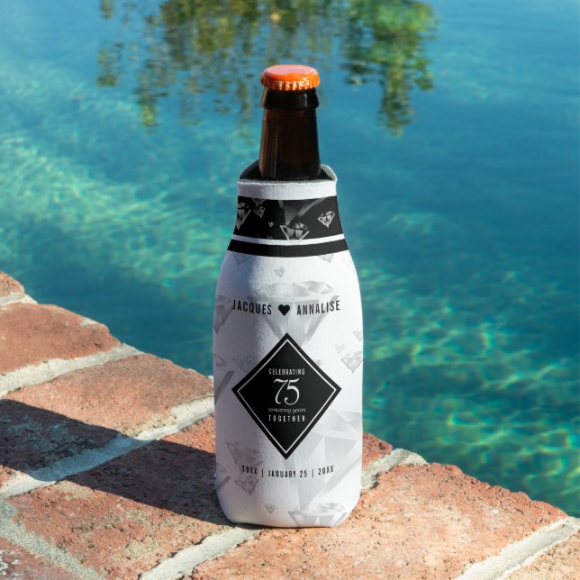 Elegant 75th Diamond Wedding Anniversary Bottle Cooler (In Situ Pool)