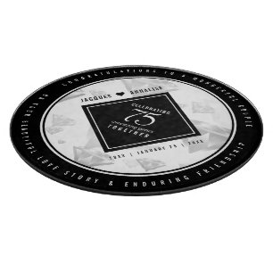 Elegant 75th Diamond Wedding Anniversary Cutting Board