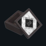 Elegant 75th Diamond Wedding Anniversary Gift Box<br><div class="desc">Celebrate the 75th diamond wedding anniversary with this stylish keepsake box! Elegant black and white lettering with stylised diamond confetti on a white background add a memorable touch for this special occasion and extraordinary milestone. Customise with couple's names and dates of marriage. Design © W.H. Sim. See more at zazzle.com/expressionsoccasions...</div>