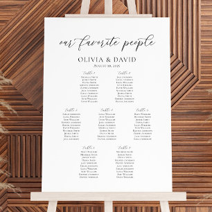 Elegant 7 Tables Our Favourite People Seating Char Poster