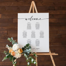 Elegant 7 Tables Welcome Seating Chart