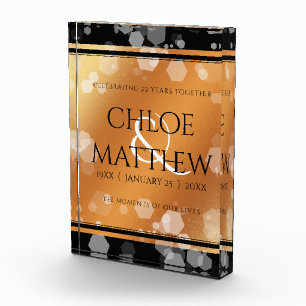 Elegant 7th 22nd 49th Copper Wedding Anniversary Photo Block