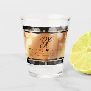 Elegant 7th 22nd 49th Copper Wedding Anniversary Shot Glass