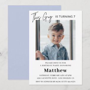 Elegant 7th birthday invitations Boy Photo