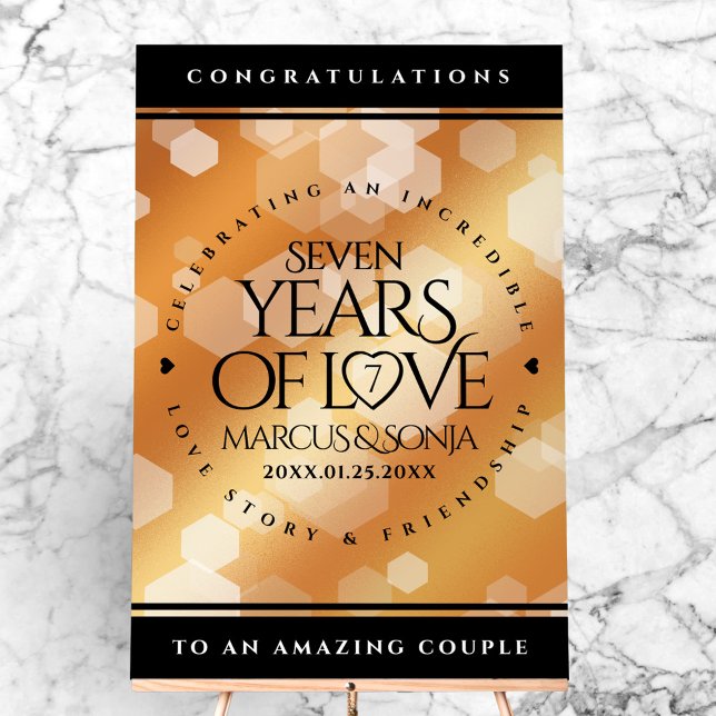 Elegant 7th Copper Wedding Anniversary Acrylic Sign (Elegant 7th Copper Wedding Anniversary Acrylic Sign Cover Photo)