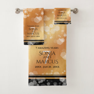 Elegant 7th Copper Wedding Anniversary Bath Towel Set