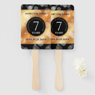Elegant 7th Copper Wedding Anniversary Celebration Hand Fan