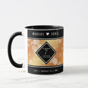 Elegant 7th Copper Wedding Anniversary Celebration Mug