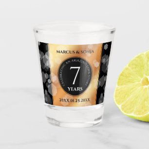 Elegant 7th Copper Wedding Anniversary Celebration Shot Glass
