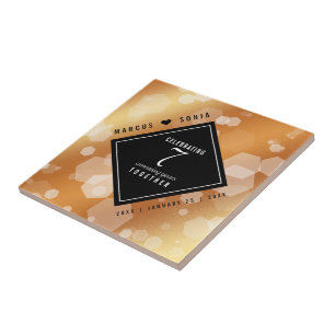 Elegant 7th Copper Wedding Anniversary Celebration Tile