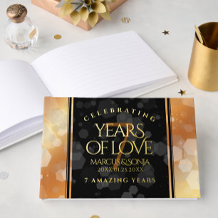 Elegant 7th Copper Wedding Anniversary Guest Book