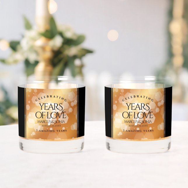 Elegant 7th Copper Wedding Anniversary Whiskey Glass (Insitu (Wedding))