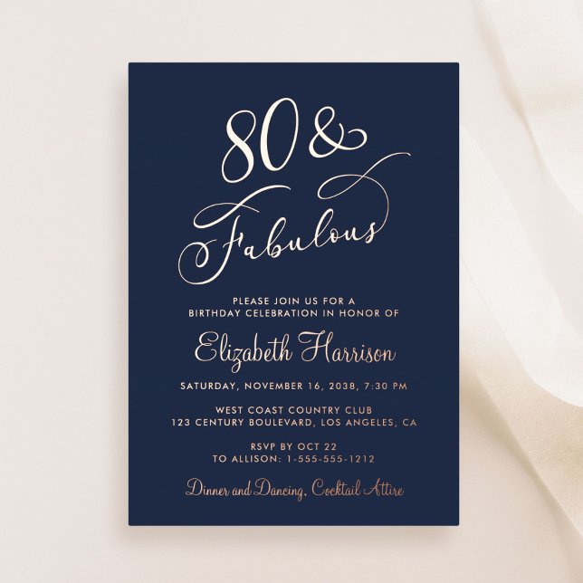 Elegant 80 And Fabulous Blues 80th Birthday Party (Creator Uploaded)