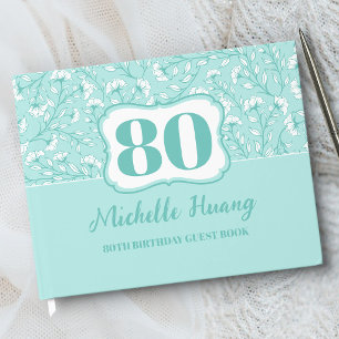 Elegant 80th Birthday Guest Book