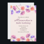 Elegant 80th birthday invitations Boho Floral Chic<br><div class="desc">Elegant 80th birthday invitations Boho Floral Chic watercolor</div>