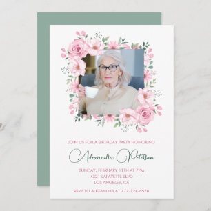 Elegant 80th birthday invitations Photo Boho