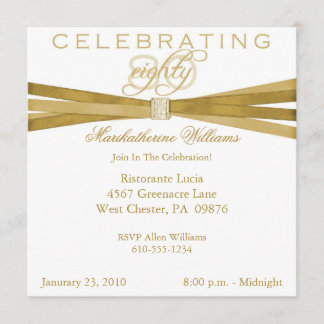 Elegant 80th Birthday Party Invitations