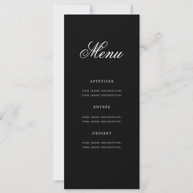 Elegant 80th Birthday Party Menu Gold Black Invitation (Back)