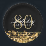 Elegant 80th Birthday Party Sparkles Gold Paper Plate<br><div class="desc">Elegant 80th Birthday Party Sparkles Gold design.</div>
